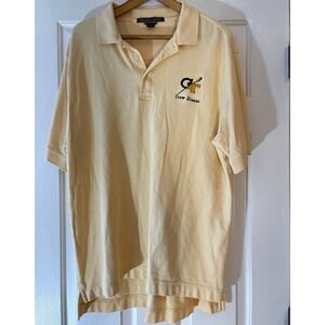 Devon & Jones Georgia Tech GT Crew Alumni Polo Shirt Mens L Cream Pima Cotton
